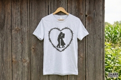 Cowboy Couple Barbed Wire Heart PNG, Western Romance Print, Product Image 4