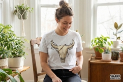 Cow Skull PNG, Western Barbed Wire Skull Clipart, Rustic Product Image 4