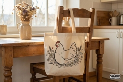 Farmhouse Chicken PNG, Cute Hen Digital Design, Country Product Image 2