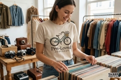 Pre-Loved Journeys PNG, Retro Bicycle T-Shirt Design, Product Image 3