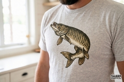 Vintage Muskie Fish Illustration For Anglers, Summer Png, Product Image 2
