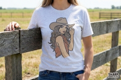 Retro Cowgirl PNG, Western Girl Digital Download, Vintage Product Image 4