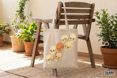 Skull PNG, Watercolor Skull Clipart, Halloween Digital Product Image 4