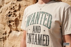 Wanted And Untamed, Western PNG Cowgirl Shirt Design, Product Image 3