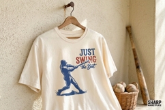 Just Swing The Bat Baseball PNG, Vintage Baseball Shirt Product Image 4