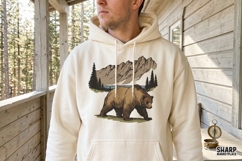 Grizzly Bear Mountain Scene, Bear PNG Wildlife Shirt Product Image 2