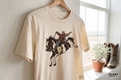 Bronco Rider Rodeo Scene, Western PNG Horse Art, Cowboy PNG Product Image 3