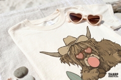 Shaggy Highland Cow In Heart Sunglasses With Png Designs, Product Image 4