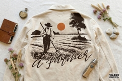 A Farmer PNG, Fall PNG, Trendy PNG, Vintage Farm Field Product Image 2