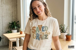 Saved By His Grace PNG, Christian PNG, Faith PNG, Colorful Product Image 2