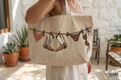 Western Summer Clothesline Boots And Bikini Art, PNG Product Image 2