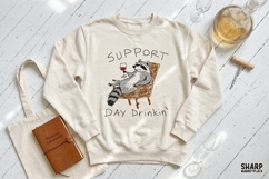 Support Day Drinkin Raccoon Chair Sketch, PNG Designs For Product Image 3