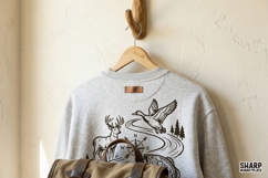 Wildlife River Scene PNG, Trendy PNG, Shirt PNG, Deer Duck Product Image 2