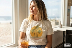 Palm Trees Sunset PNG, Tropical Beach Clipart, Summer Product Image 2