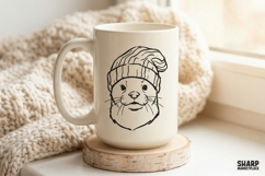Otter Beanie PNG, Trendy PNG, Shirt PNG Minimal Woodland Product Image 4