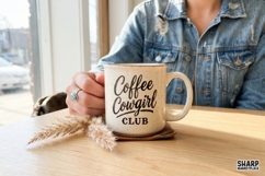 Coffee Cowgirl Club, Western PNG Art For Trendy Shirt Product Image 3