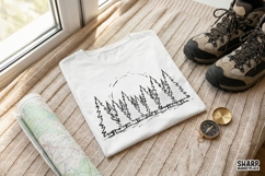 Hand Drawn Pine Tree Forest PNG, Minimalist Nature Shirt Product Image 3