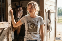 Barn Hair Don't Care PNG, Funny Horse Shirt Design, Rustic Product Image 4