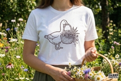 Goose with Flower Basket PNG, Botanical Animal Shirt Product Image 3