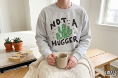Not A Hugger Cactus Graphic, Western PNG, Trendy Shirt Product Image 2