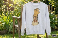 Funny Chicken With Glove Hat PNG, Farm Animal Humor, Quirky Product Image 3