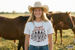 Cowgirl Social Club PNG, Retro Western Cowgirl Digital Product Image 2