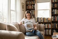 Books Are My Therapy PNG, Stack of Vintage Books with Product Image 4
