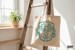 Aztec Face PNG Design, Tribal Mask Digital Download, Mayan Product Image 2