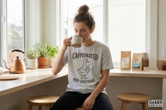 Caffeinated And Cautious PNG, Funny Duck Coffee Digital Product Image 2