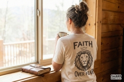 Faith Over Fear PNG, Lion Illustration PNG for Sublimation, Product Image 4