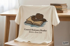 Coastal Romance Reader, Western PNG Design, Bookmark Art, Product Image 2