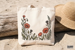 Wildflower PNG, Boho Floral PNG, Hand Drawn Botanical, Red Product Image 4