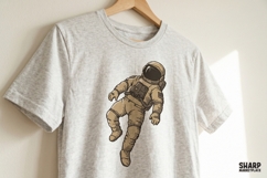 Vintage Floating Astronaut Spacesuit Illustration, Space Product Image 3