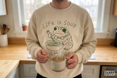 Life Is Soup I Am Fork Frog Bowl PNG, Funny Soup Shirt, Product Image 3