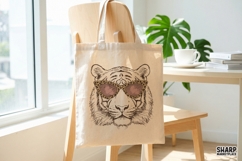 Cool Tiger Face Wearing Leopard Print Sunglasses Product Image 3