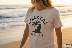 Coastal Drift PNG, Surfing Palm Tree Shirt, Beach Ocean Product Image 2
