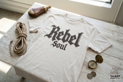 Rebel Soul Western PNG, Gothic Letter Shirt Design, Cowboy Product Image 3