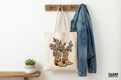 Western Cowboy Boots Floral PNG, Boho Cowgirl Flower Boot Product Image 4