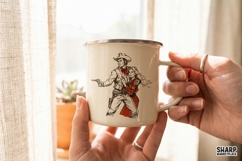Retro Western Outlaw Couple Rescue Art, Valentine PNG Product Image 4