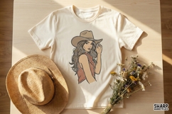 Retro Cowgirl PNG, Western Girl Digital Download, Vintage Product Image 2