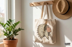 Vintage Native American Chief PNG, Tribal Headdress Digital Product Image 3