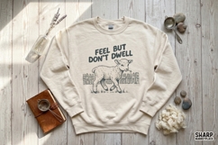 Feel But Don't Dwell Lamb PNG Designs, Trendy Funny PNG Product Image 3