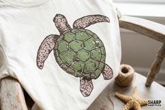 Vintage Sea Turtle Illustration, Coastal Wildlife Graphic, Product Image 3