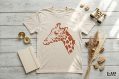 Giraffe Head Trendy Shirt Sublimation, Minimal Safari Product Image 3