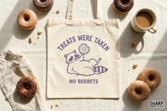 Treats Were Taken No Regrets PNG, Funny Raccoon Donut Shirt Product Image 2