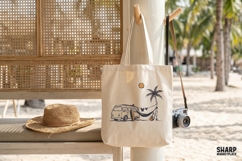 Retro Beach Van Hammock Scene, Summer PNG For Shirt PNG Product Image 2