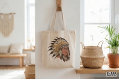 Vintage Native Chief PNG, Tribal Headdress Shirt Design, Product Image 4