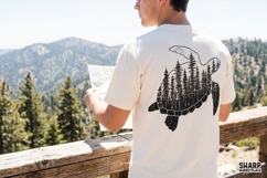 Forest Turtle Silhouette With Pine Trees, Summer Png, Product Image 2