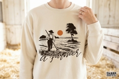 A Farmer PNG, Fall PNG, Trendy PNG, Vintage Farm Field Product Image 4