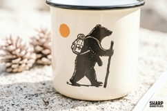 Hiking Bear Backpack, Summer PNG, Trendy PNG, Shirt PNG, Product Image 2